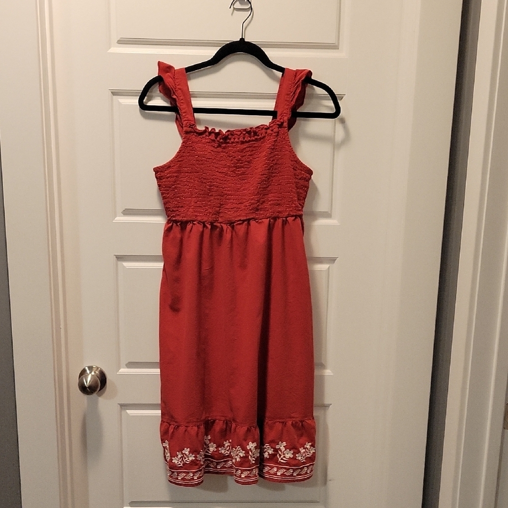 Old Navy Orange Square Neck Sundress Casual